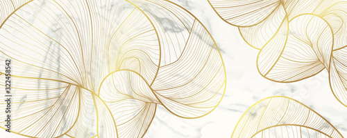 Obraz na płótnie Luxury golden wallpaper. Marble background vector and line arts decoration for vip and premium packaging design, fabric, print and invitation cover background texture.