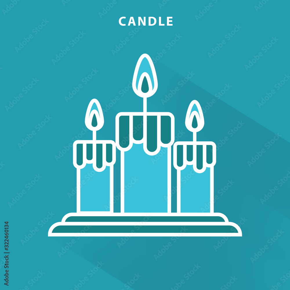 Candle icon flat design Candle icon flat design