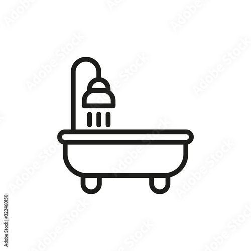 Simple bath line icon.