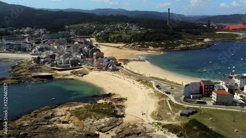 Aerial view on bays and beaches of San Ciprian or San Cibrao. Spain photo