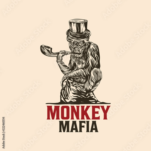VINTAGE MAFIA MONKEY LOGO