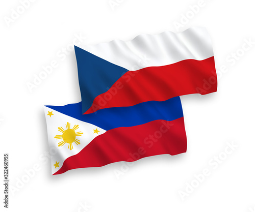 Flags of Czech Republic and Philippines on a white background
