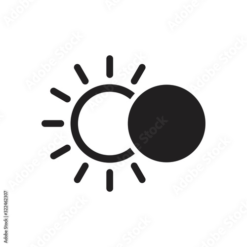 phases of solar and lunar eclipse vector icon template black color editable. phases of solar and lunar eclipse vector icon symbol Flat vector illustration for graphic and web design.