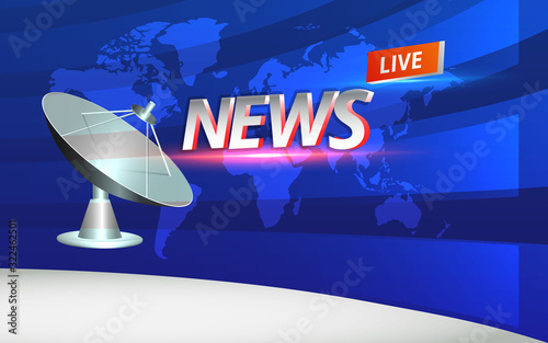 white stand and lcd in the news studio room