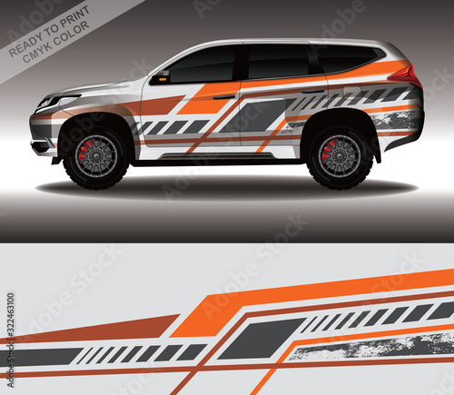 Fototapeta Naklejka Na Ścianę i Meble -  Car wrap decal design vector, custom livery race rally car vehicle sticker and tinting.