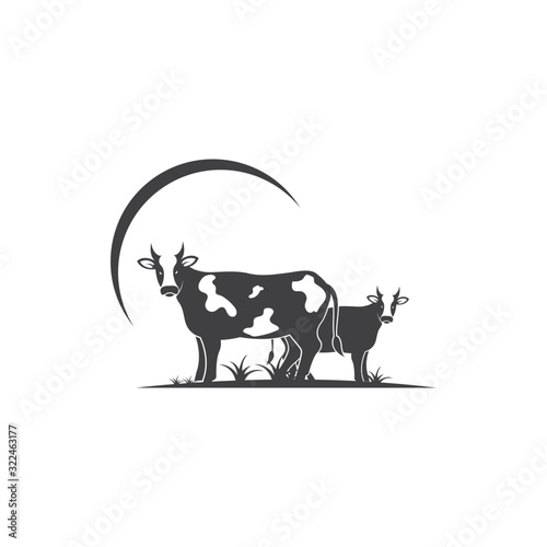 cow logo vector illustration templat