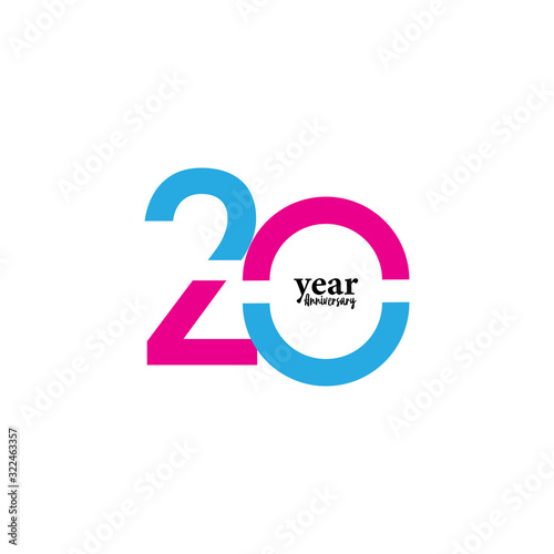 20 Years Anniversary Celebration Vector Template Design Illustration