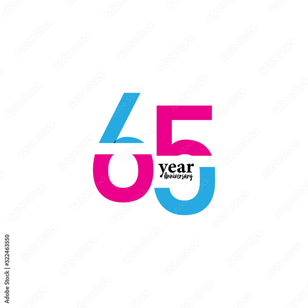 65 Years Anniversary Celebration Vector Template Design Illustration 65 Years Anniversary Celebration Vector Template Design Illustration