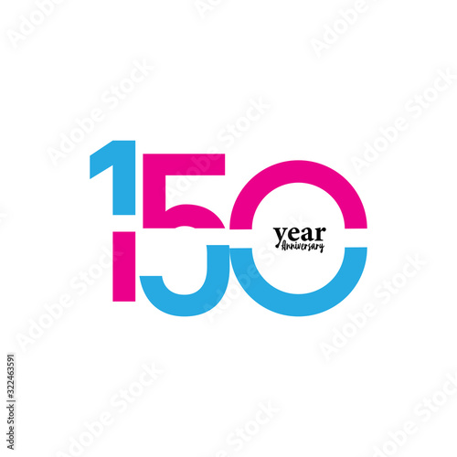 150 Years Anniversary Celebration Vector Template Design Illustration
