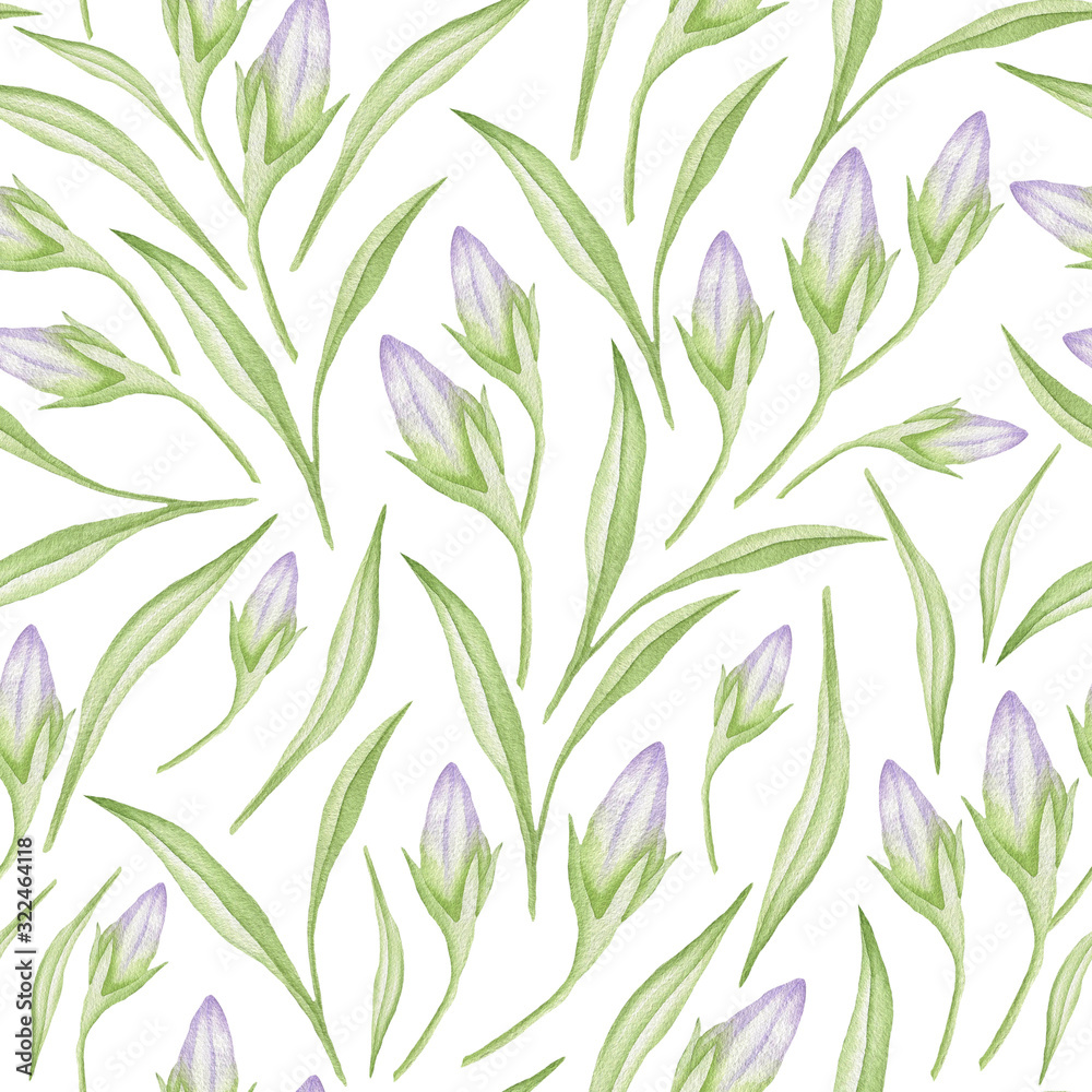 Pattern buds flowers bells Pattern buds flowers bells