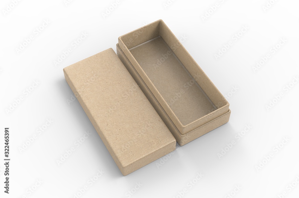 White blank luxury rigid neck box with inner foxing for branding presentation and mock up, 3d illustration. White blank luxury rigid neck box with inner foxing for branding presentation and mock up, 3d illustration.