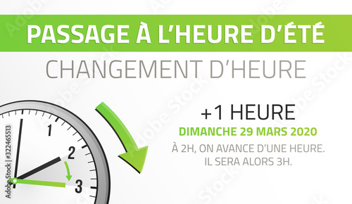 Passage à l'heure d'été - Changement d'heure le 29 Mars 2020