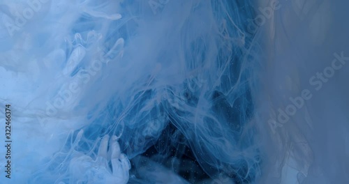 Wallpaper Mural  White Paint  Threads and Drops Mixing in Water. Ink swirling. Underwater 4K Macro Shot. Torontodigital.ca