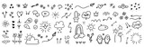 cute hand drawn doodle vector set, love, Natural , firework, cloud, weather, rainbow, snow, heart and creative design vector collection. 