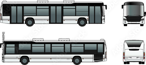 bus isolated on white background photo