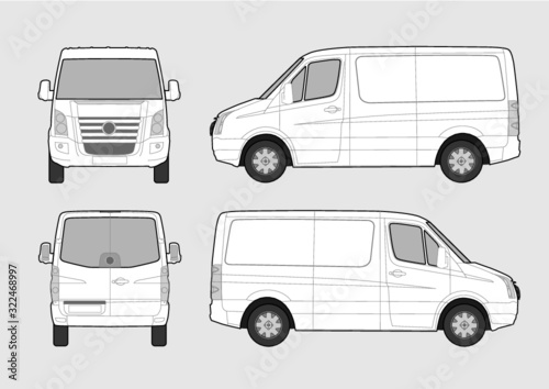 Vector illustration of commercial van photo