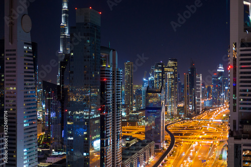 Dubai city scape at the night
