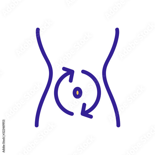 stomach icon vector. Thin line sign. Isolated contour symbol illustration