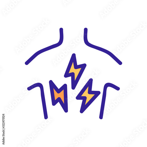 Stomach pain icon vector. Thin line sign. Isolated contour symbol illustration