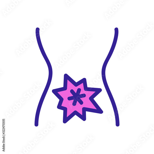 stomach icon vector. Thin line sign. Isolated contour symbol illustration