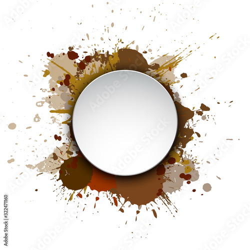 Banner blot presentation, vector splash poster. Graphic composit
