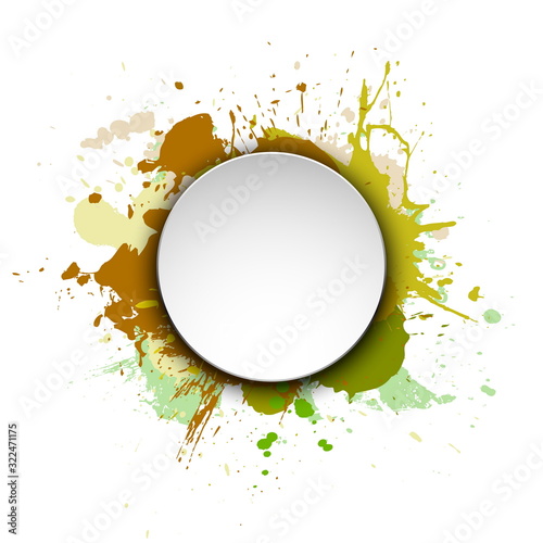 Banner blot presentation, vector splash poster. Graphic composit
