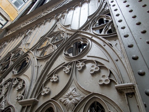 detail of elevator santa justa in lisboa photo