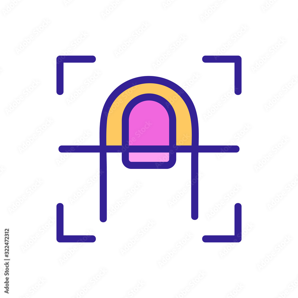 Scanner finger icon vector. Thin line sign. Isolated contour symbol illustration Scanner finger icon vector. Thin line sign. Isolated contour symbol illustration