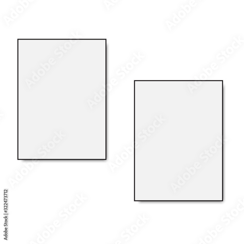 Realistic two picture frames. Vector.