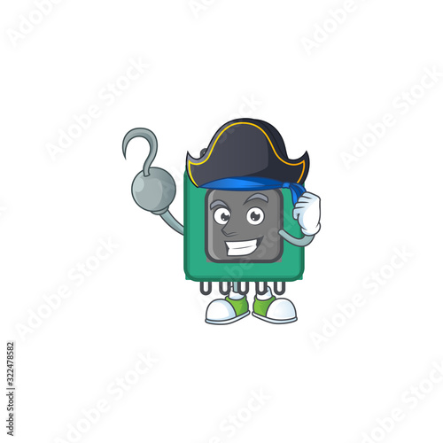 Calm one hand Pirate RAM mascot design wearing hat