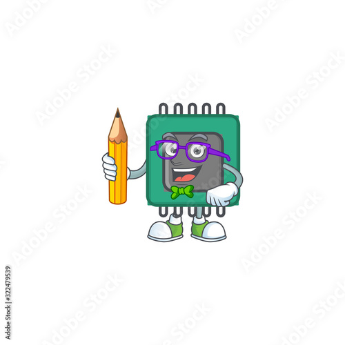 A mascot icon of Student RAM character holding pencil