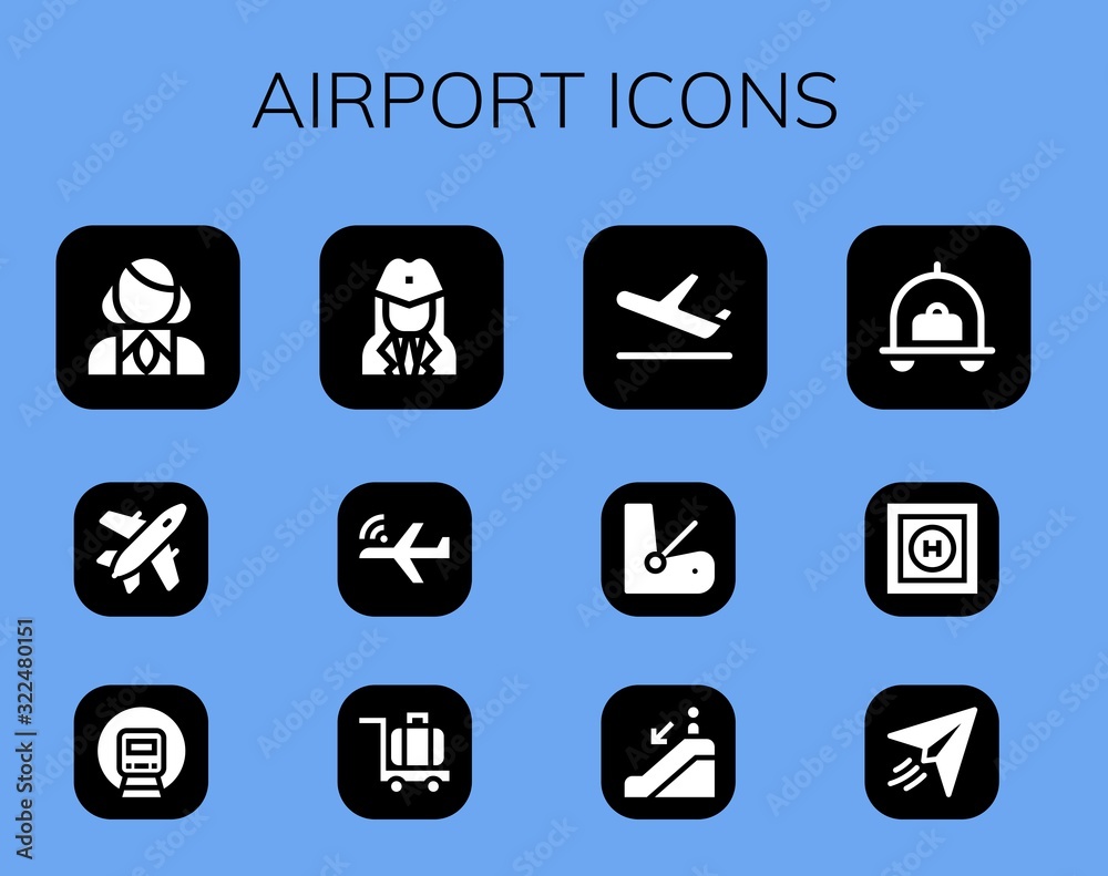 airport icon set airport icon set