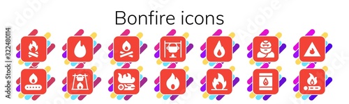 bonfire icon set