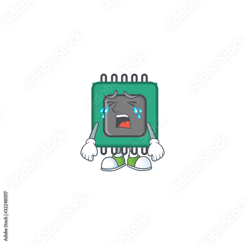A crying RAM cartoon mascot design style