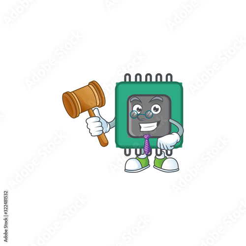 A wise Judge RAM in comic strip character design