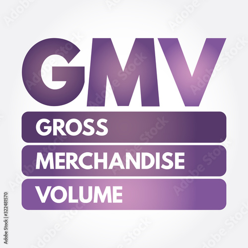 GMV - Gross Merchandise Volume acronym, business concept background