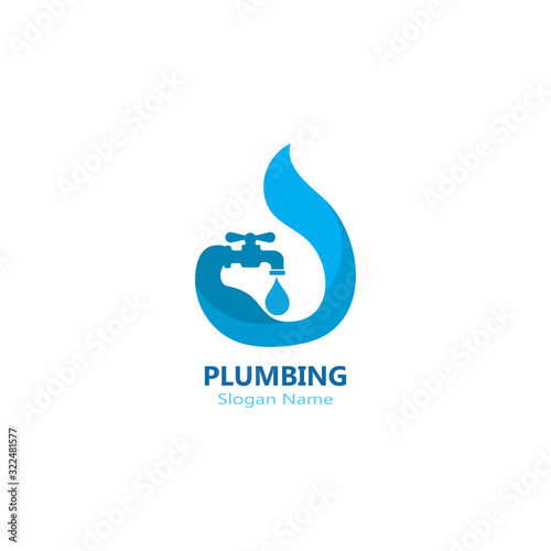 Plumbing logo vector template illustration icon design