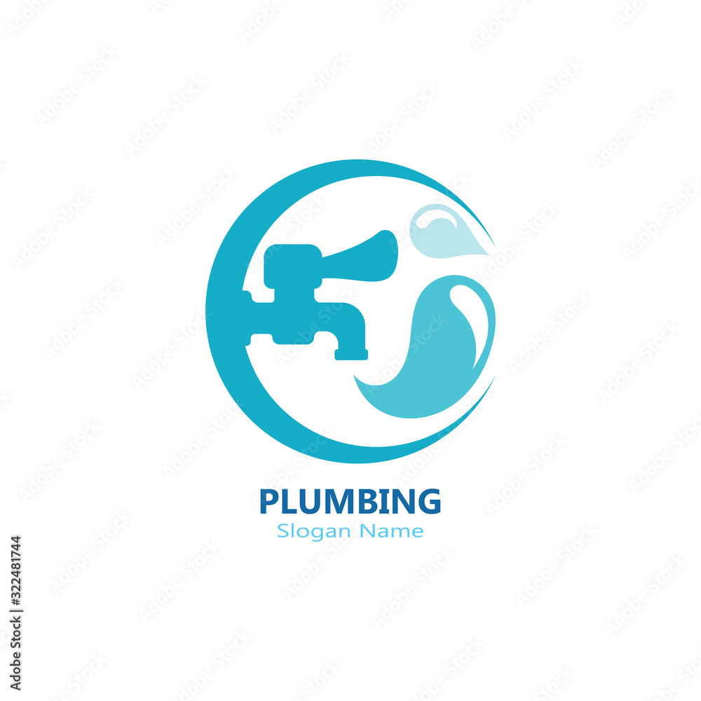 Plumbing logo vector template illustration icon design Plumbing logo vector template illustration icon design