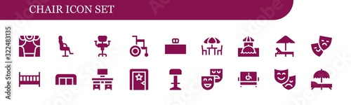 Modern Simple Set of chair Vector filled Icons