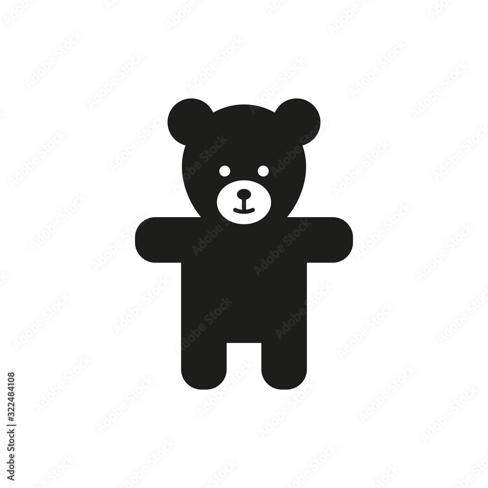 The icon is a Teddy bear. Simple vector illustration The icon is a Teddy bear. Simple vector illustration
