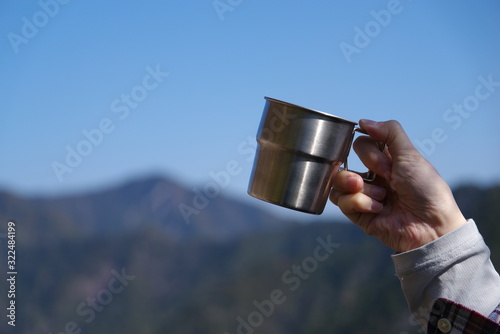 山でコーヒー