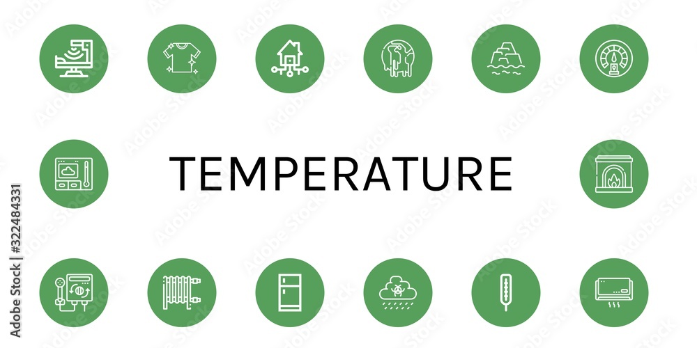 Set of temperature icons Set of temperature icons