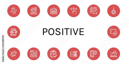 positive icon set