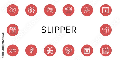 slipper icon set