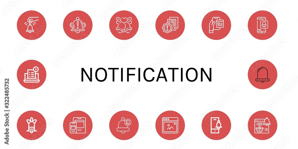 Set of notification icons Set of notification icons