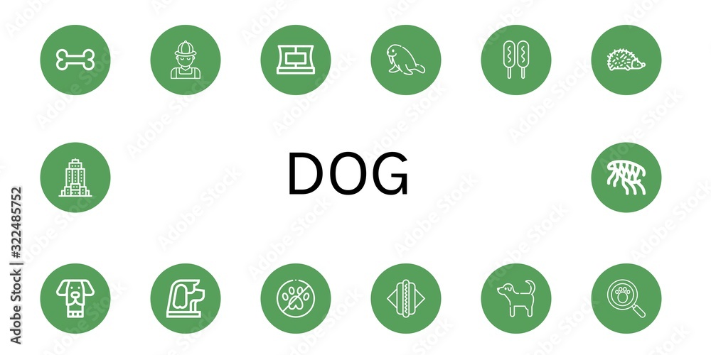 dog simple icons set dog simple icons set