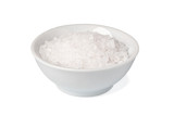 bowl of salt on white background