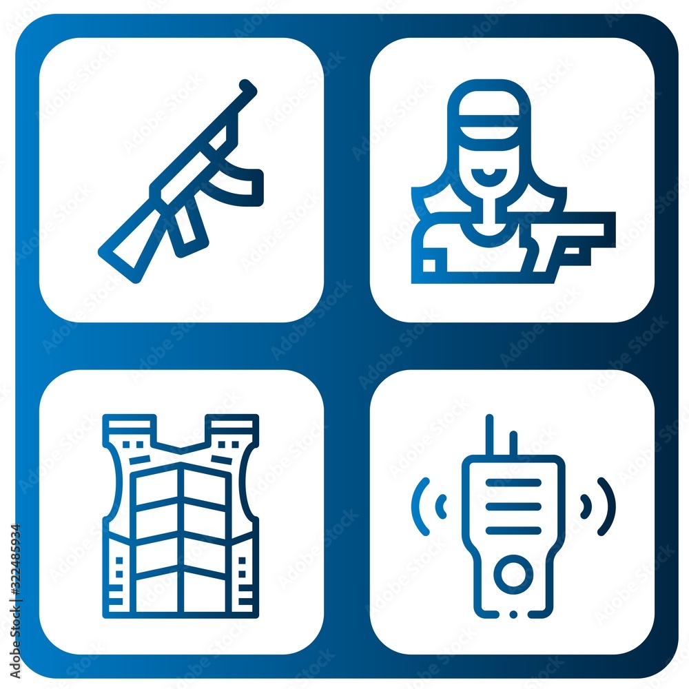 Obraz premium military icon set