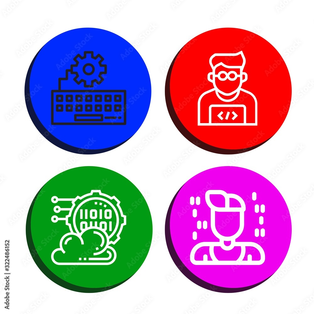 Fototapeta premium Set of programmer icons