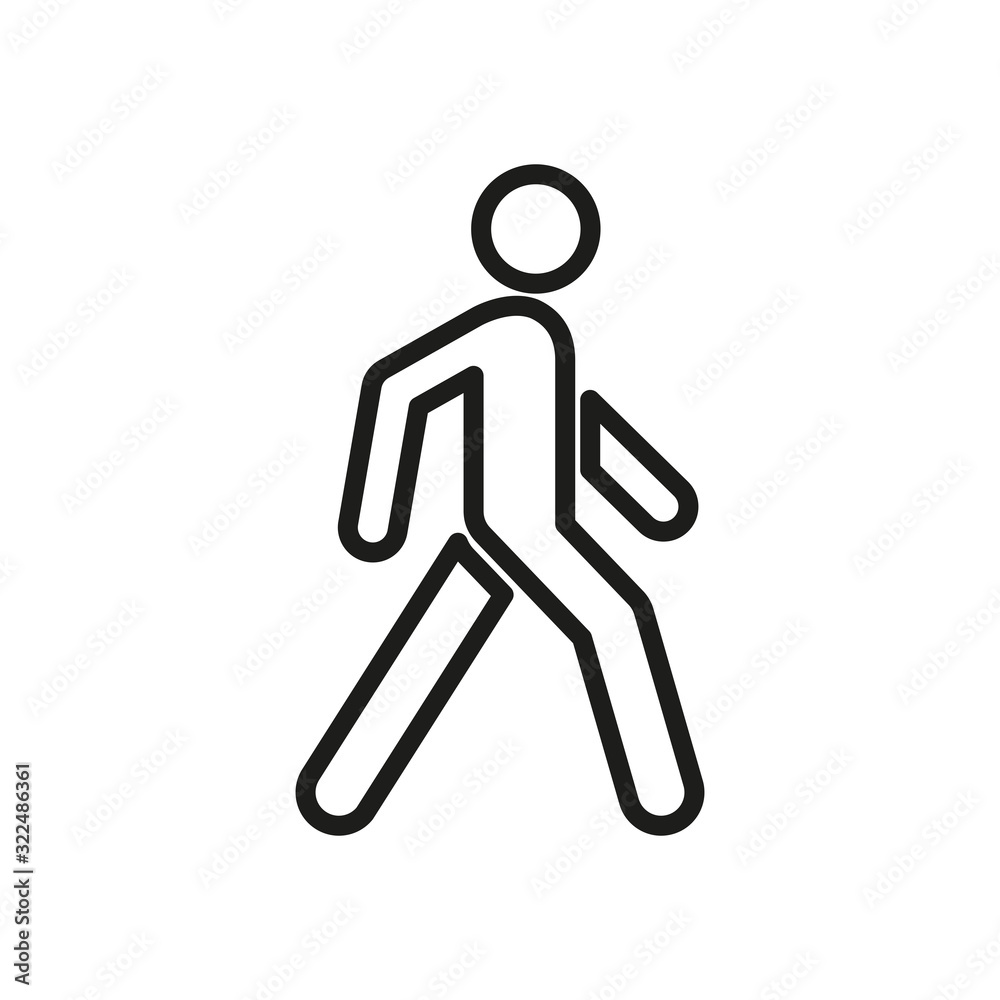 The icon of a walking person. Simple linear vector illustration The icon of a walking person. Simple linear vector illustration
